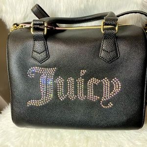 RARE Black Juicy Couture Bling Diamond Logo Satchel